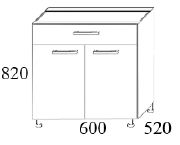 Szafka kuchenna dolna MKS10 60x52x82h